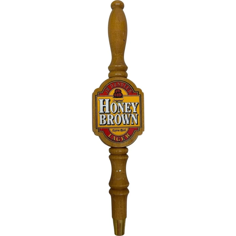 JW Dundee Honey Brown Lager Beer Tap Handle Wood Original Vintage Bar Decor‎